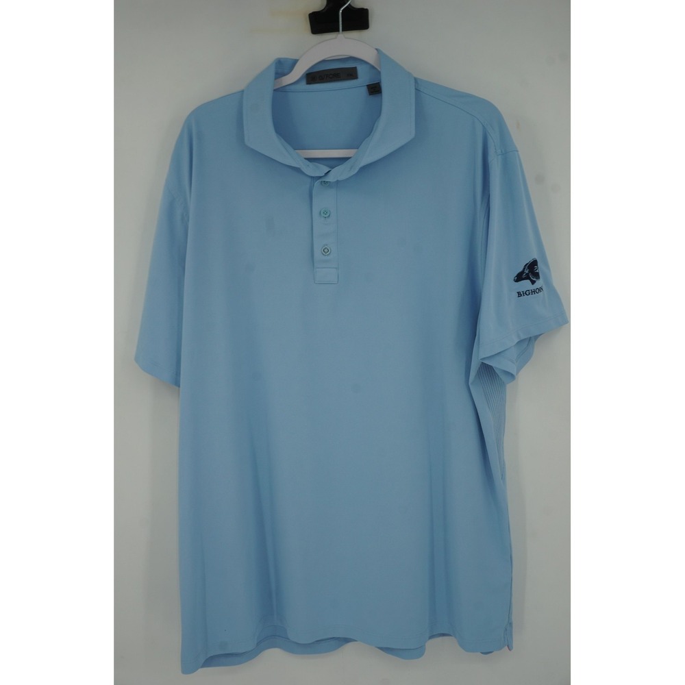 G/FORE Polo Shirt Light‎ Blue BIGHORN Golf Stretch Performance Mesh Men's 2XL